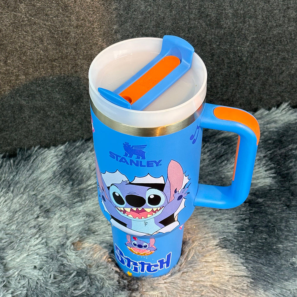 40oz Blue Happy Stitch Tumbler