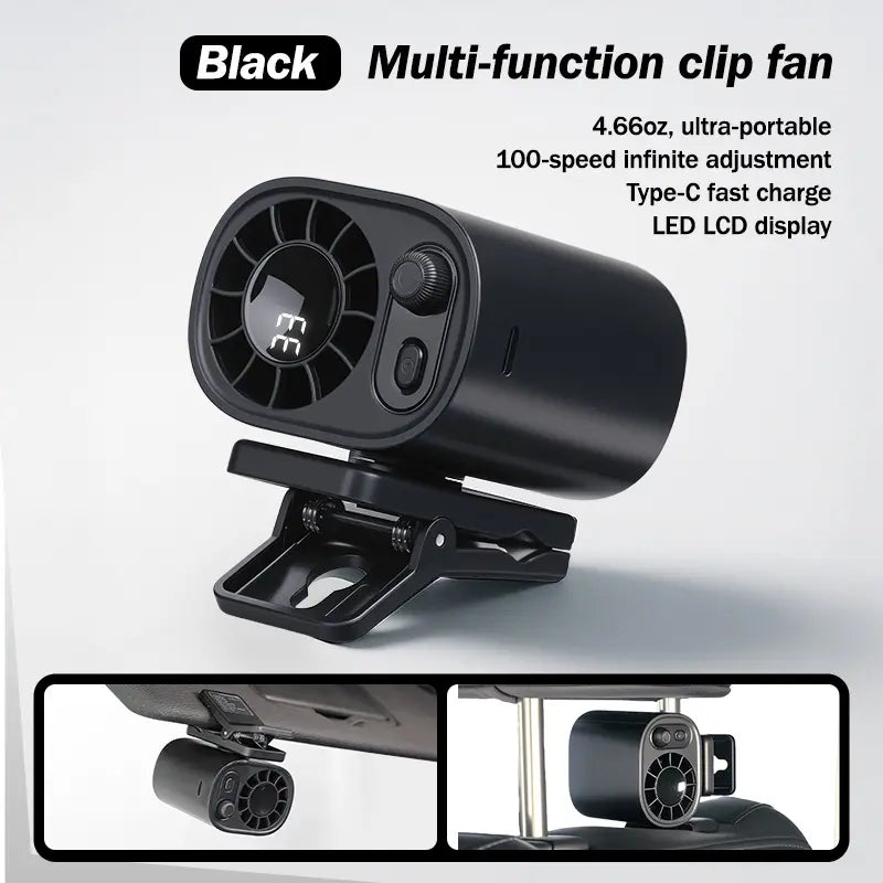 NESLEMY Car Clip On Fan with LED Display