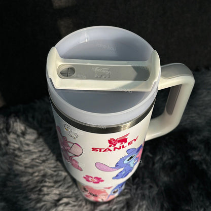 40oz Blue Happy Stitch Tumbler