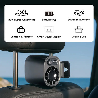 NESLEMY Car Clip On Fan with LED Display
